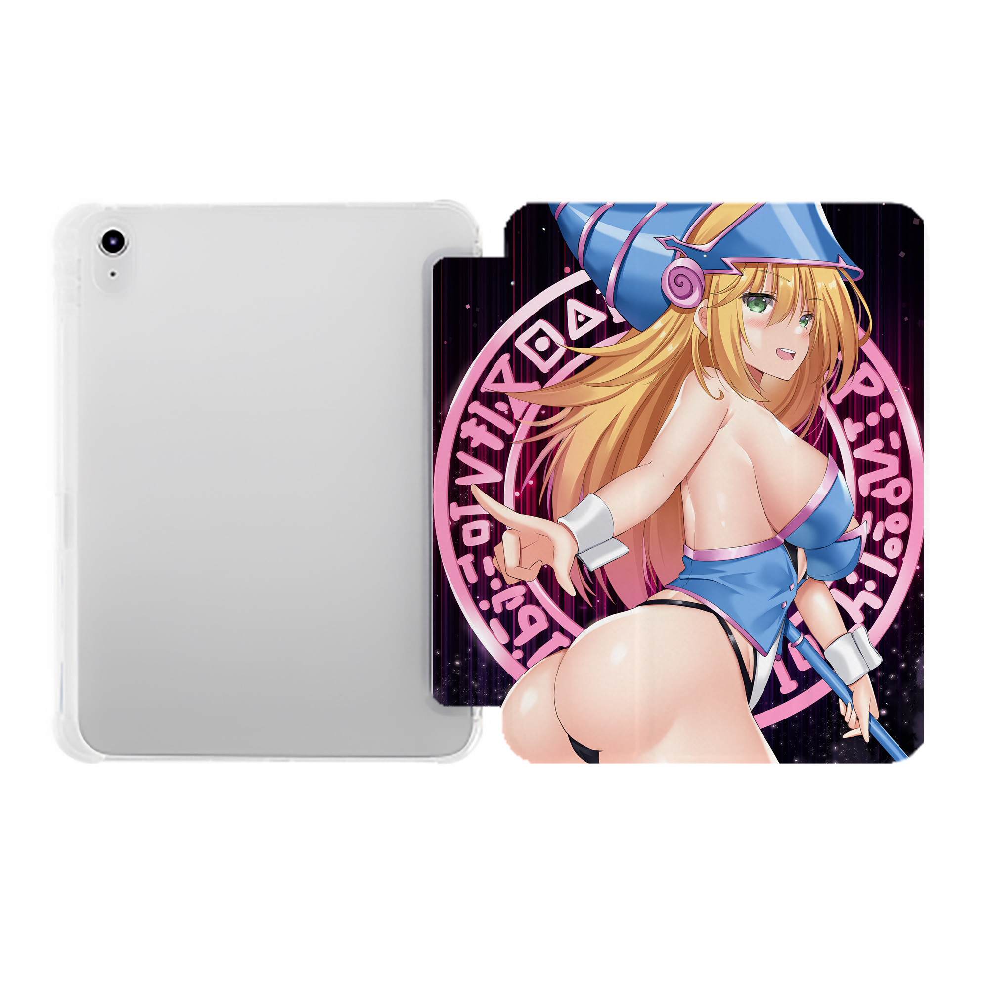 （画像用） 遊☆戯☆王 Yu-Gi-Oh! IPad ケース ペン収納付き 三つ折りスタンド PUレザー×シリコン 対応機種9.5/10.5/10.9インチ